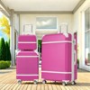 FURNIinspire Bag And Luggage Sets Family Friendly 3 Pieces Luggage And Cosmetic Case Spinner Suitcase With TSA Lock, Pink, 20" 28" - 2 of 4