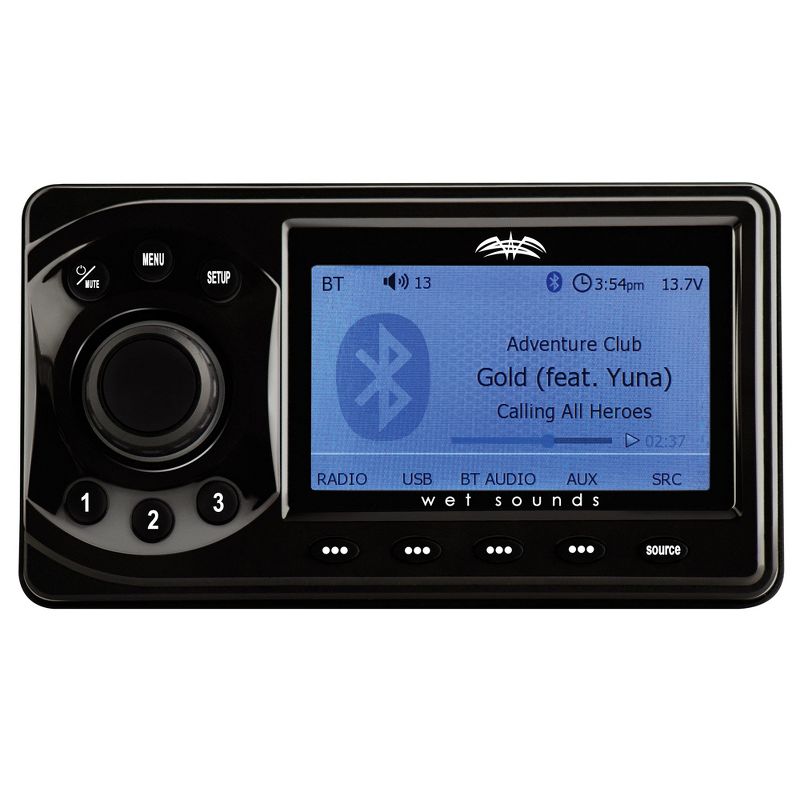 Wet Sounds WS-MC1: Marine Media System with Full-Color LCD Display, Bluetooth, 4-Zone Control, 3 of 5