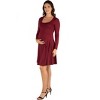 24seven Comfort Apparel Long Sleeve Flared Maternity Mini Dress - image 2 of 4