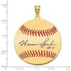 Black Bow Jewelry 14K Gold Plated Warren Spahn Signature LG Enamel Baseball Pendant - 4 of 4