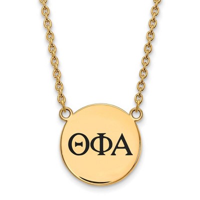 Black Bow Jewelry 14k Yellow Gold Plated Sterling Silver Theta Phi Alpha Greek Life Necklace 18 Inch