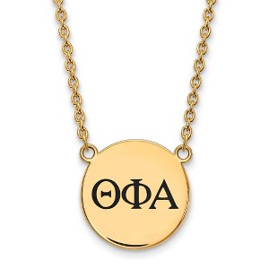 Black Bow Jewelry 14k Yellow Gold Plated Sterling Silver Theta Phi Alpha Greek Life Necklace 18 Inch - 1 of 4