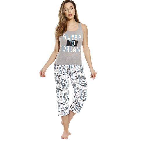 Just Love 100% Cotton Women Pajama Capri Pants Sleepwear, Grey - I