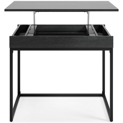 Sleek Black 36" Contemporary Home Office Desk with USB Port