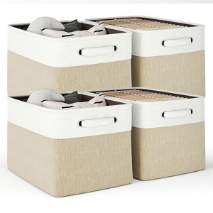 SUGIFT 4-Pack Storage Bins, Foldable Storage Baskets for Organizing Toys, Books, Large Storage Box with Handles, Sturdy Organizer Bins - 1 of 1
