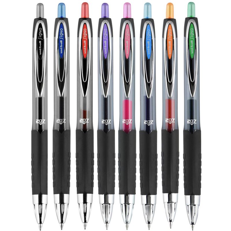 uni-ball 207 Retractable Gel Pens, 0.7 mm Medium Tip, Assorted Colors, Set of 8, 2 of 6