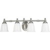 Progress Lighting, Victorian Collection, 4-Light Bath Fixture, Brushed Nickel, Triplex Opal Glass Shade - 2 of 3