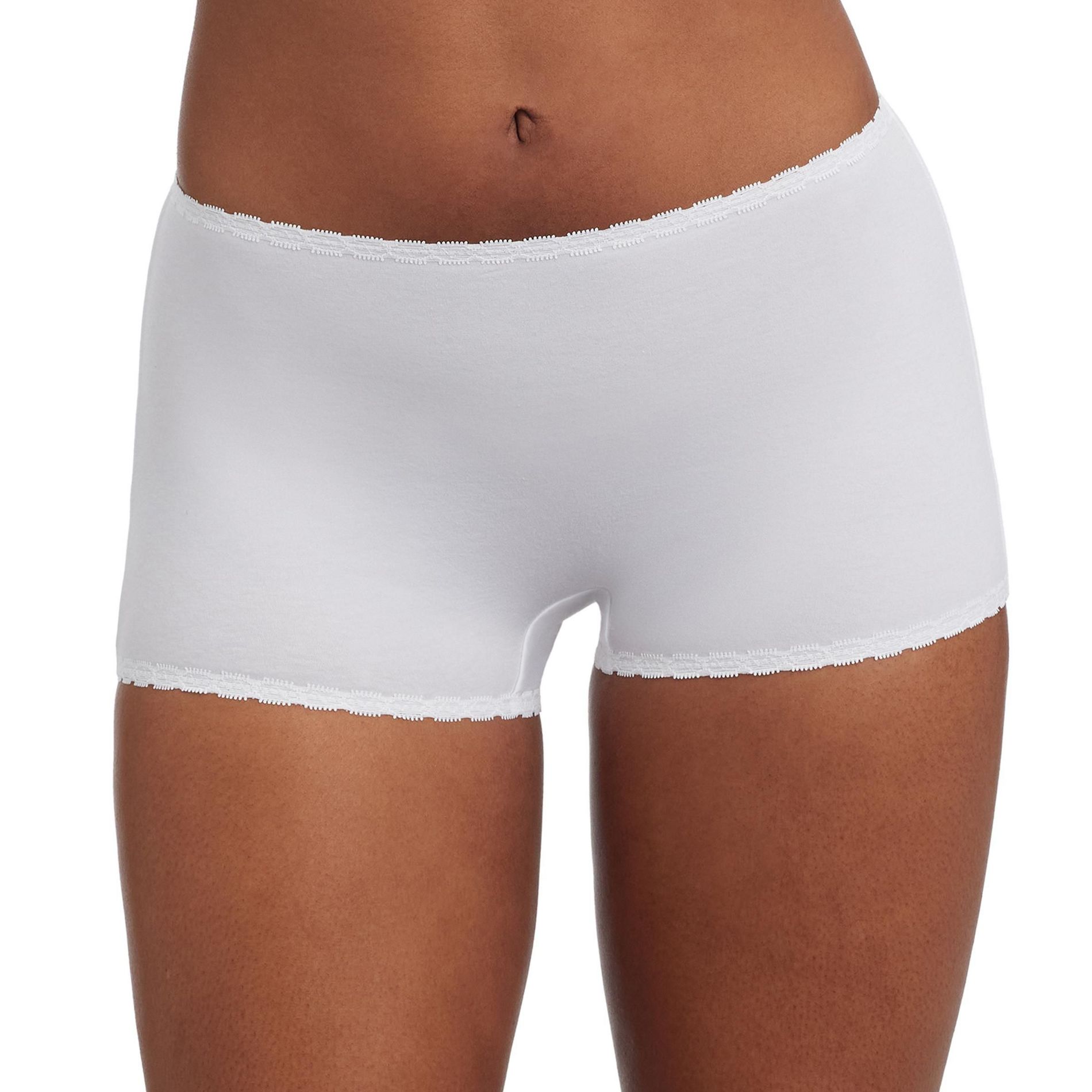 Skarlett Blue Women's Adorned Cotton Boyshort 375211, White, S