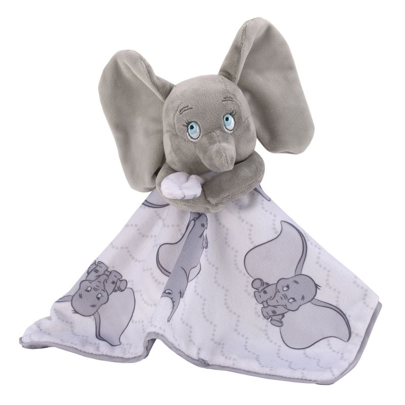 Disney Dumbo Gray and White Super Soft Cuddly Plush Baby Blanket and Security Blanket 2-Piece Gift Set, 2 of 11