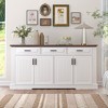 Dexmalle Farmhouse Fluted Sideboard Buffet Cabinet with 4 Doors and 3 Drawers - 2 of 4