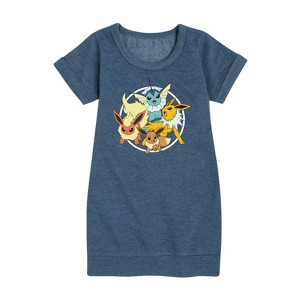 - Pokémon - Eevee Group Graphic Short Sleeve Fleece Dress - 1 of 4