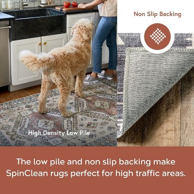 Gray Southwestern 8' x 10' Machine Washable Area Rug