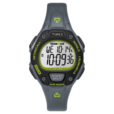 Women's Timex Ironman Classic 30 Lap Digital Watch -  Gray/Lime TW5M14000JT