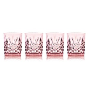 Godinger Silver Set of 4 Dublin Acrylic Blush Double Old Fashion Glasses: Hand Wash, 12 oz, Pink Drinkware for All Ages - 1 of 3