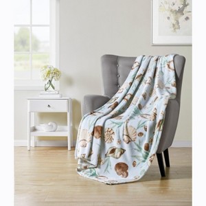 Kate Aurora Bermuda Tropical Seashells Ultra Soft & Plush Accent Throw Blanket - 50 In. X 70 In. - 1 of 2