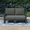 WestinTrends Montara Outdoor HDPE All-Weather Modern Patio Loveseat with Waterproof Cushions - 2 of 4
