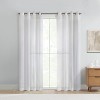 Habitat 100% Polyester Daphne Sheer Grommet Faux Linen Solid Curtain Panel White - 2 of 4