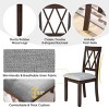 Set of 2 Linen Fabric Upholstered Dining Chairs,Armless Side Chair with Solid Wood Legs,Modern Dining Room Chair for Kitchen Island-Coolbibila - 3 of 4