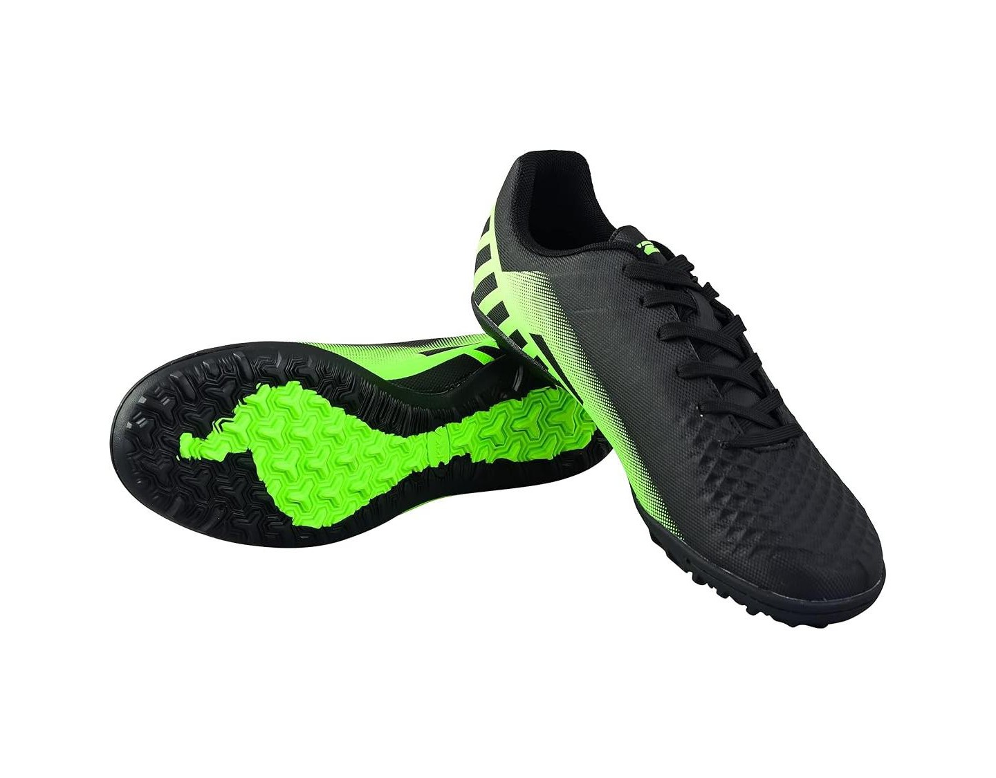 Мужские кроссовки Vizari Santos Turf Soccer Shoes for Adults and Teens- Black/Green, цвет: Чёрный — фото 2