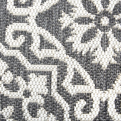 Black and Gray Medallion Synthetic 6' x 9' Easy-Care Area Rug