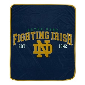 NCAA Notre Dame Fighting Irish Vintage Arch Block Flannel Fleece Blanket - 1 of 1