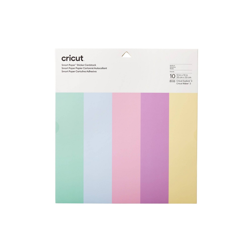 Cricut 10ct Smart Paper Sticker Cardstock - Pastels: Best Cardstock for Cricut Explore 3 & Maker 3, Craft Cutting Materials