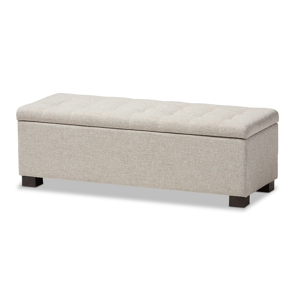 Photos - Pouffe / Bench Roanoke Modern and Contemporary Fabric Upholstered Grid - Tufting Storage