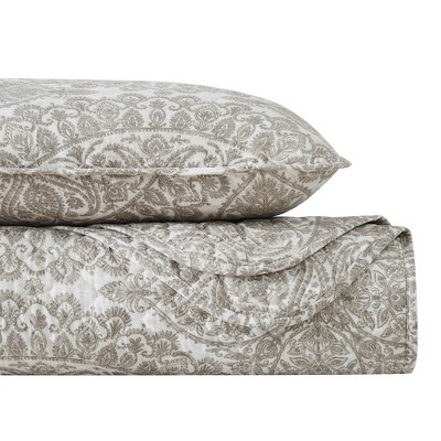 Ashanti Bone Full Microfiber 3-Piece Quilt Set