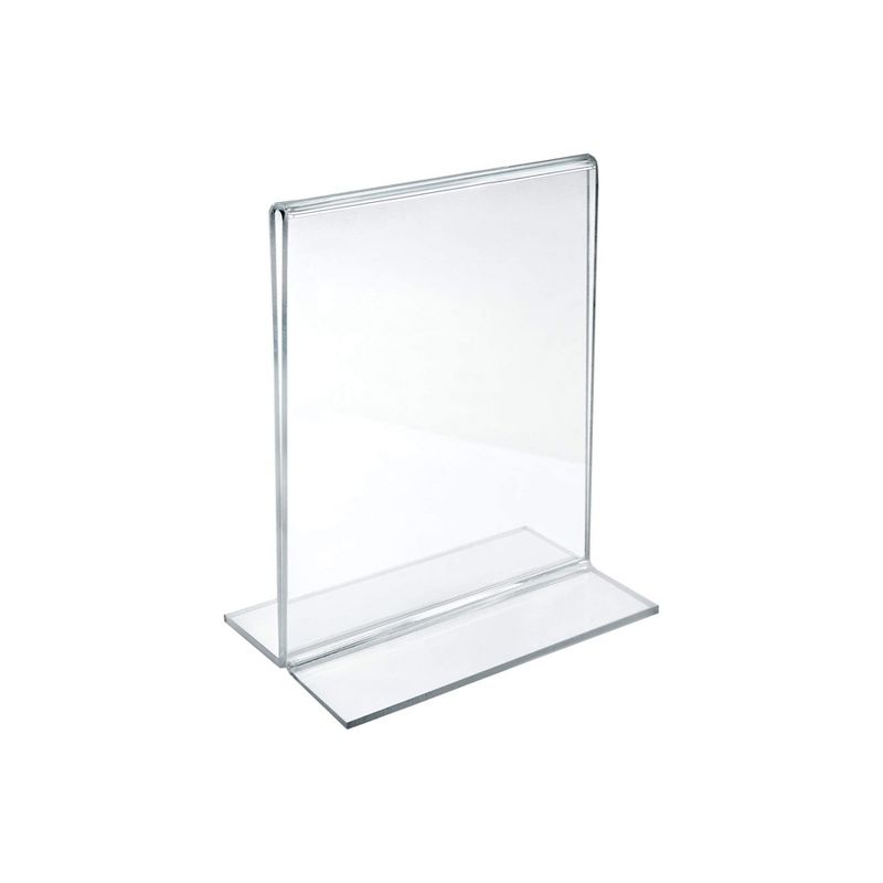 Azar Displays Bottom Loading Clear Acrylic T-Frame Sign Holder 4" Wide x 6'' High- Vertical/Portrait., 1 of 5
