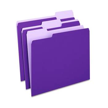 MyOfficeInnovations Colored Top-Tab File Folders 3 Tab Purple Letter Size 100/Pack 535559