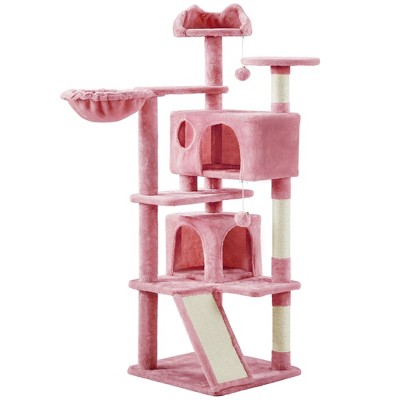 Yaheetech 57"H Plush Cat Tree Condo for Kittens/Small Cats