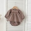MyKids-USA Autumn Hot Selling Baby Girls Long Sleeves Plaid Top Dress And Bloomer Clothing Set - 3 of 4