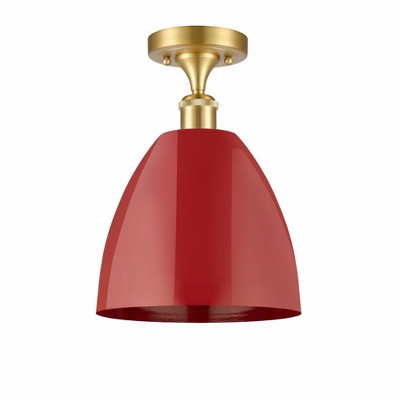 Plymouth Dome - 1 Light Semi-Flush Mount In Industrial Style-12.88 Inches Tall and 9 Inches Wide