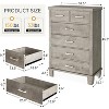 6 Drawers Dresser for Bedroom, 45" Tall Grey Chests of Drawers with Storage, Wooden Dresser for Closet for Bedroom, Living Room, Entryway - 2 of 4