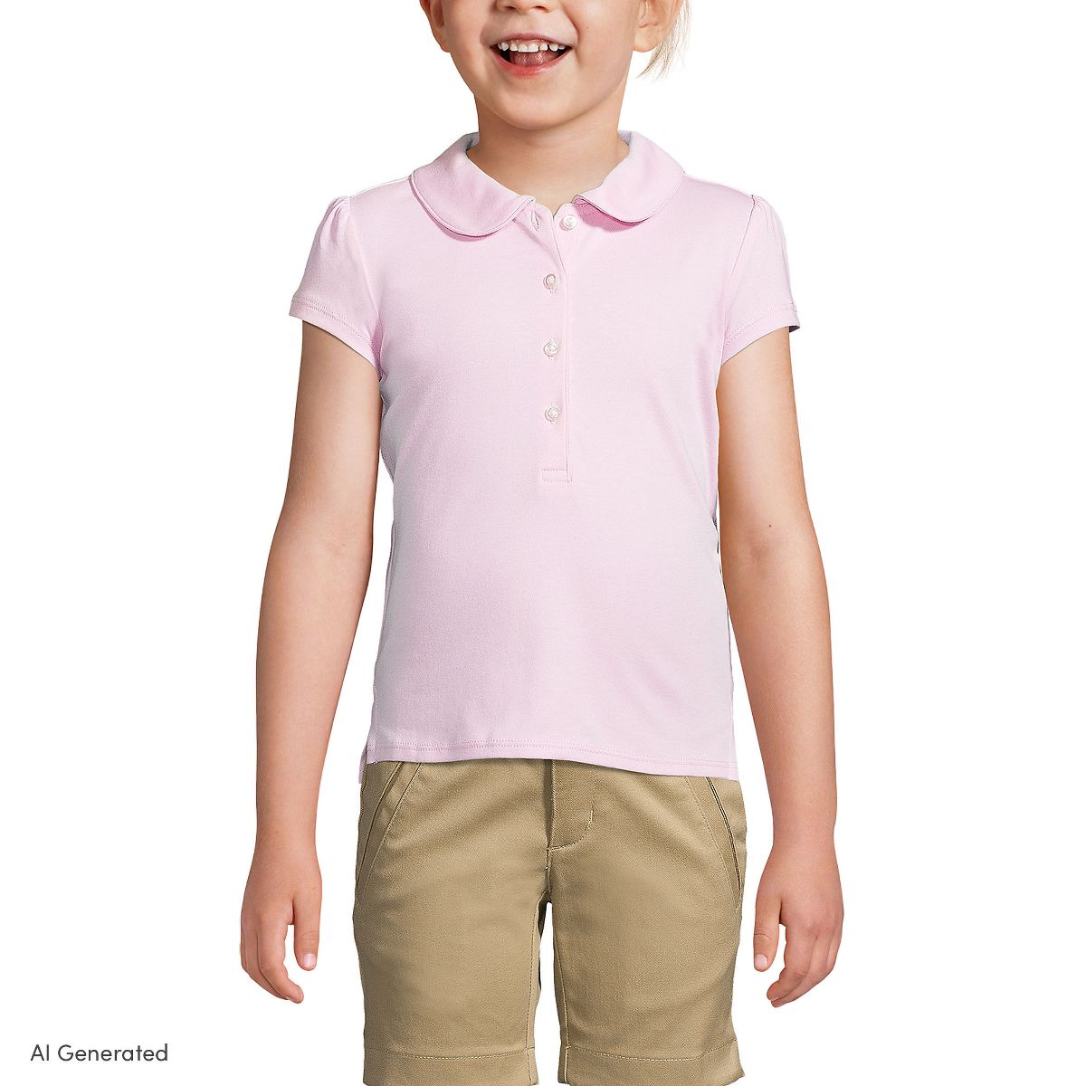 Lands' End Kids Short Sleeve Peter Pan Collar Polo Shirt - thumbnail 9