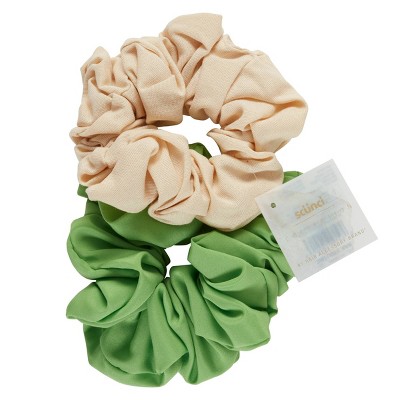 scunci Collection Jumbo Scrunchie - Green - 2pk