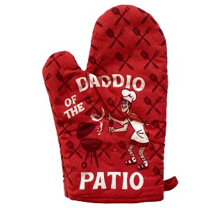 Daddio Of The Patio Oven Mitt Funny Backyard BBQ Grilling Fathers Day Kitchen Glove - Crazy Dog Bakeware - 1 of 4