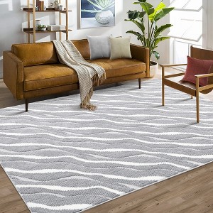 WhizMax Modern Area Rug AbstractSoft Fluffy Throw Carpet Accent Rug for Living Room Bedroom - 1 of 4