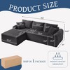 Modular Corduroy Chaise Lounge Sofa with Arched Armrests, Sectional Sofa with Non Slip and 3 Back Cushions, Living Room Sofa with Right Chaise-Koiai - 4 of 4