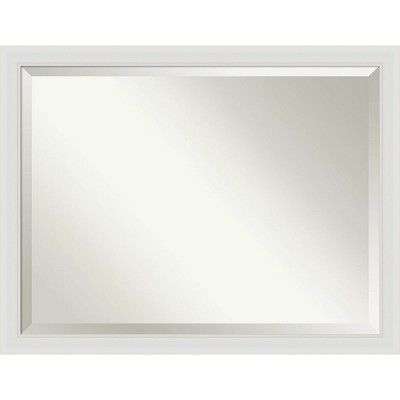 44 x 34 Flair Soft Framed Bathroom Vanity Wall Mirror White - Amanti Art