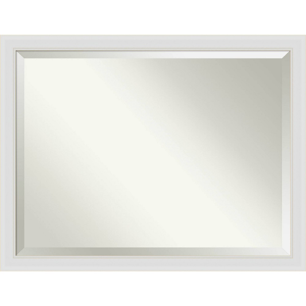 Photos - Wall Mirror 44" x 34" Flair Soft Framed Bathroom Vanity  White - Amanti Art