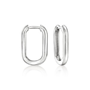 Ross-Simons Italian Sterling Silver Medium Paper Clip Link Hoop Earrings - 1 of 4