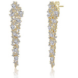 Guili Sophisticated 14k Gold Plated Cubic Zirconia Linear Earrings Ð Elegant, Sparkling Jewelry with a Sleek, Timeless Design - 1 of 2
