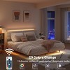 Floating Platform Bed with Velvet Upholstered Headboard, Metal Bed with LED Lights and USB Ports, Bed with Hidden Storage-Baofuwish - 3 of 4
