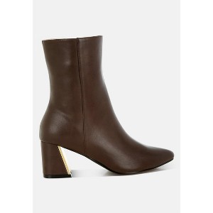 Kaira Metallic Accent Heel High Ankle Boots Women - 1 of 4