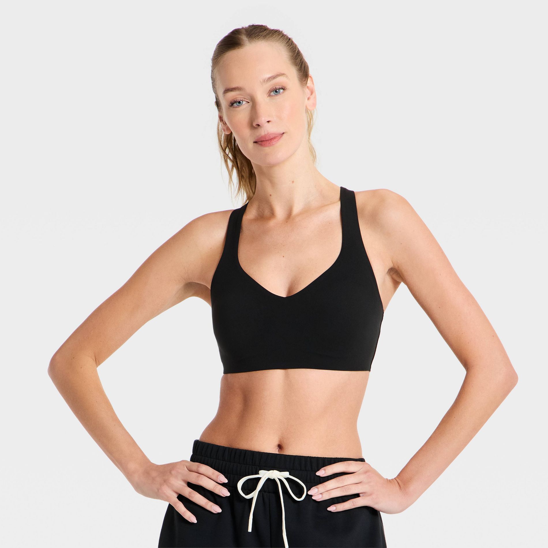 Women's Super Flex Light Support Bonded Strappy Sports Bra - All In Motion™