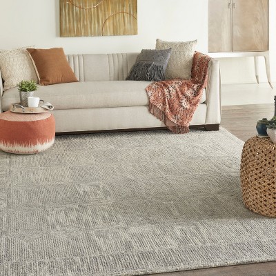 Hand-Tufted Gray Wool Rectangular Easy Care Area Rug