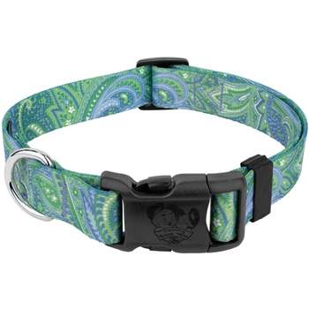 Country Brook Petz Deluxe Green Paisley Dog Collar - Made in The U.S.A.