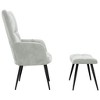vidaXL Relaxing Chair with Stool - Light Grey Velvet Medium Footrest - 4 of 4