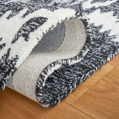 Bohemian Bliss Black & Ivory Hand-Tufted Wool Area Rug 8' x 10'